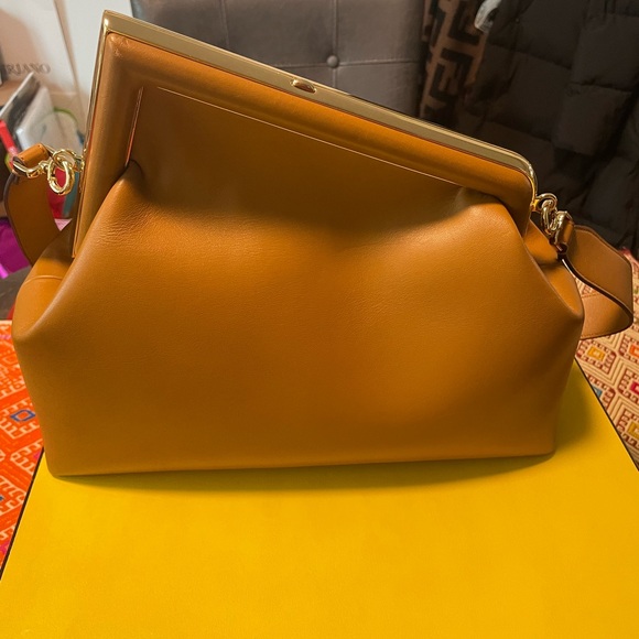 Fendi First Medium Brown Leather Bag. - Picture 4 of 7